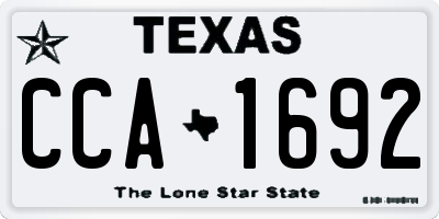 TX license plate CCA1692