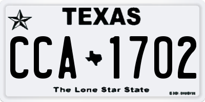 TX license plate CCA1702
