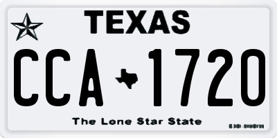 TX license plate CCA1720