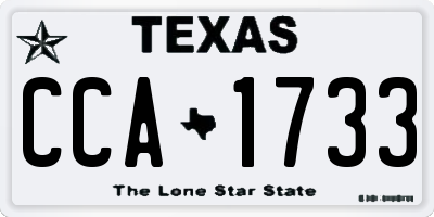 TX license plate CCA1733