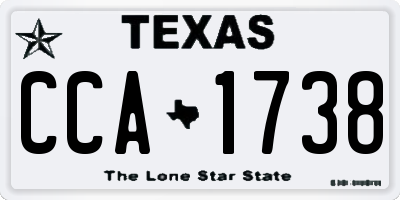 TX license plate CCA1738