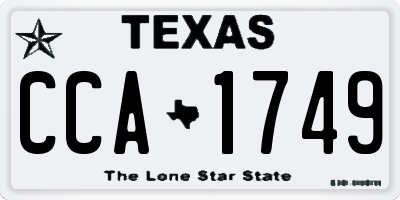 TX license plate CCA1749