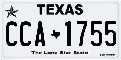TX license plate CCA1755