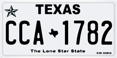 TX license plate CCA1782