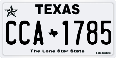 TX license plate CCA1785