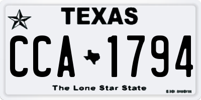TX license plate CCA1794