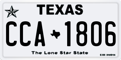 TX license plate CCA1806