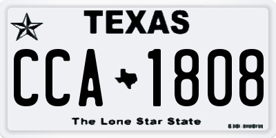 TX license plate CCA1808