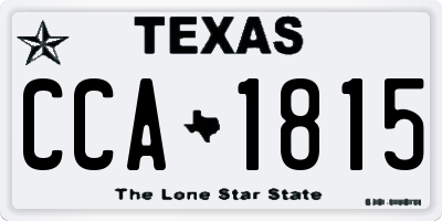 TX license plate CCA1815