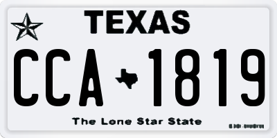 TX license plate CCA1819