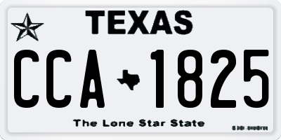TX license plate CCA1825
