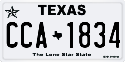 TX license plate CCA1834