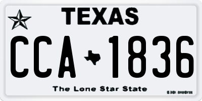 TX license plate CCA1836