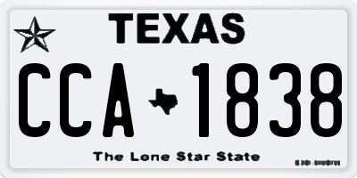 TX license plate CCA1838
