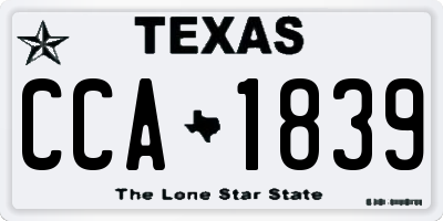 TX license plate CCA1839