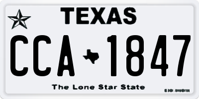 TX license plate CCA1847
