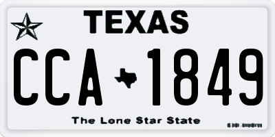 TX license plate CCA1849
