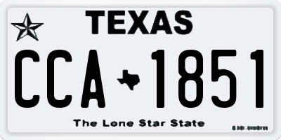 TX license plate CCA1851