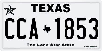 TX license plate CCA1853
