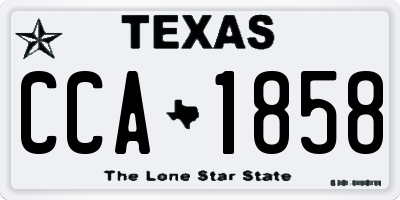 TX license plate CCA1858