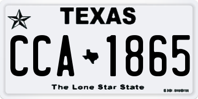 TX license plate CCA1865
