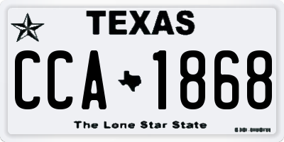 TX license plate CCA1868