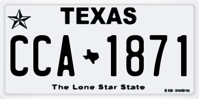 TX license plate CCA1871