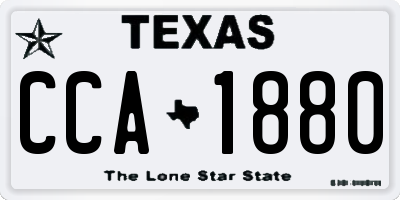 TX license plate CCA1880