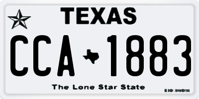 TX license plate CCA1883