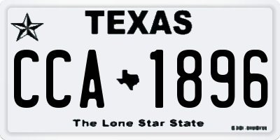 TX license plate CCA1896