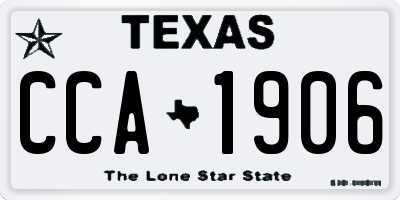TX license plate CCA1906
