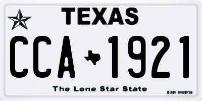 TX license plate CCA1921