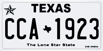 TX license plate CCA1923