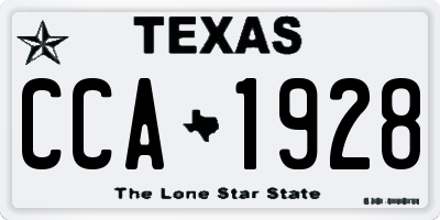 TX license plate CCA1928