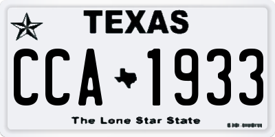TX license plate CCA1933