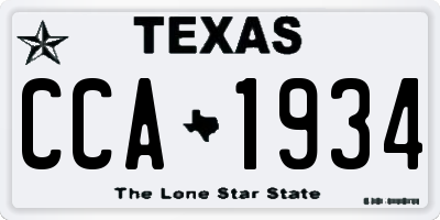 TX license plate CCA1934