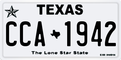 TX license plate CCA1942