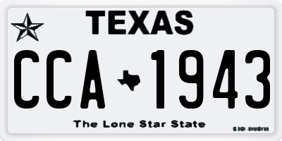 TX license plate CCA1943