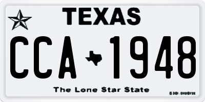 TX license plate CCA1948