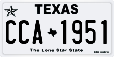 TX license plate CCA1951