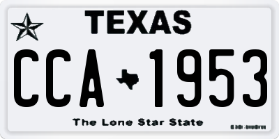 TX license plate CCA1953