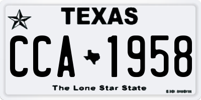 TX license plate CCA1958