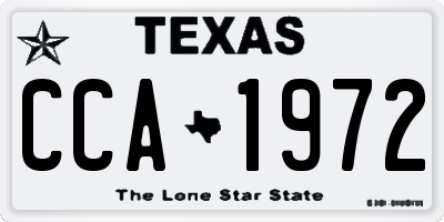 TX license plate CCA1972