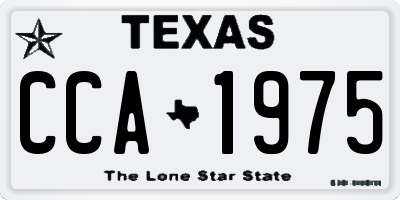 TX license plate CCA1975