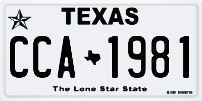 TX license plate CCA1981
