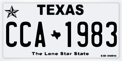 TX license plate CCA1983