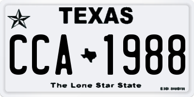 TX license plate CCA1988
