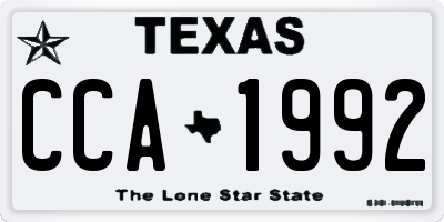 TX license plate CCA1992