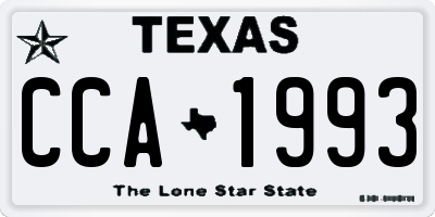 TX license plate CCA1993