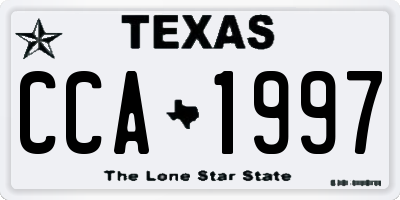TX license plate CCA1997